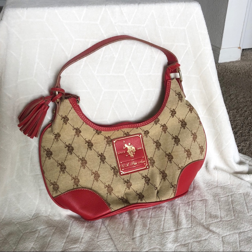 U.S. Polo Assn. Red & Logo Bag